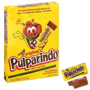 Pulparindo Original Tamarind Pulp Candy - 3 Packs with Real Fruit - Hot & Salted Flavor - 20 Pieces per Box