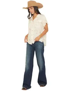 Ariat Women's Penelope Dark Wash Ultra High Rise Wide Stretch Denim Jeans - 10073012