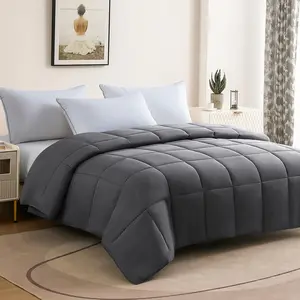 100% Viscose Made from Bamboo Comforter, Cooling Soft Lightweight Queen Size Summer Comforter Down Alternative Duvet Insert ,8 Corner Tabs, Breathable Comforter for Hot Sleepers(Grey-Summer,88x88)