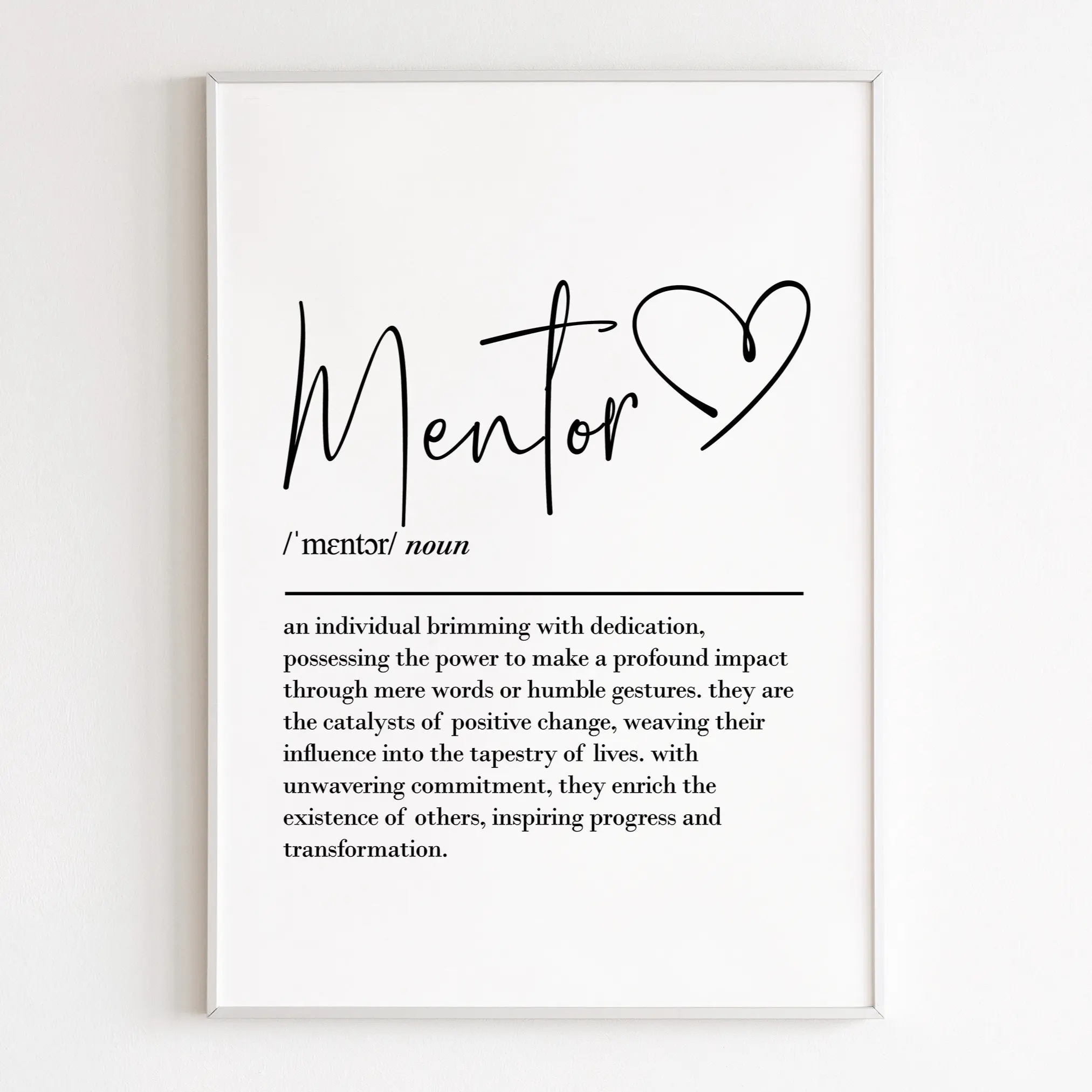 Mentor Definition, Print Wall Art, Teacher Gifts, Thank You Gift, Mentor Gift, Coach Gift, Difference Maker Poster No Frame