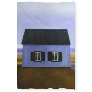 360 Stand Twin Extra Long Duvet Cover - Barn Print Barn Building Nature Scene Design, Rustic Blue Breathable Bedding, Machine Washable Duvet Cover for Home Decor