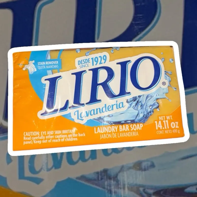 Lirio Bar Laundry Soap 400 Grams - Tejidos Delicios, Desde 1929, Laundry Use Only