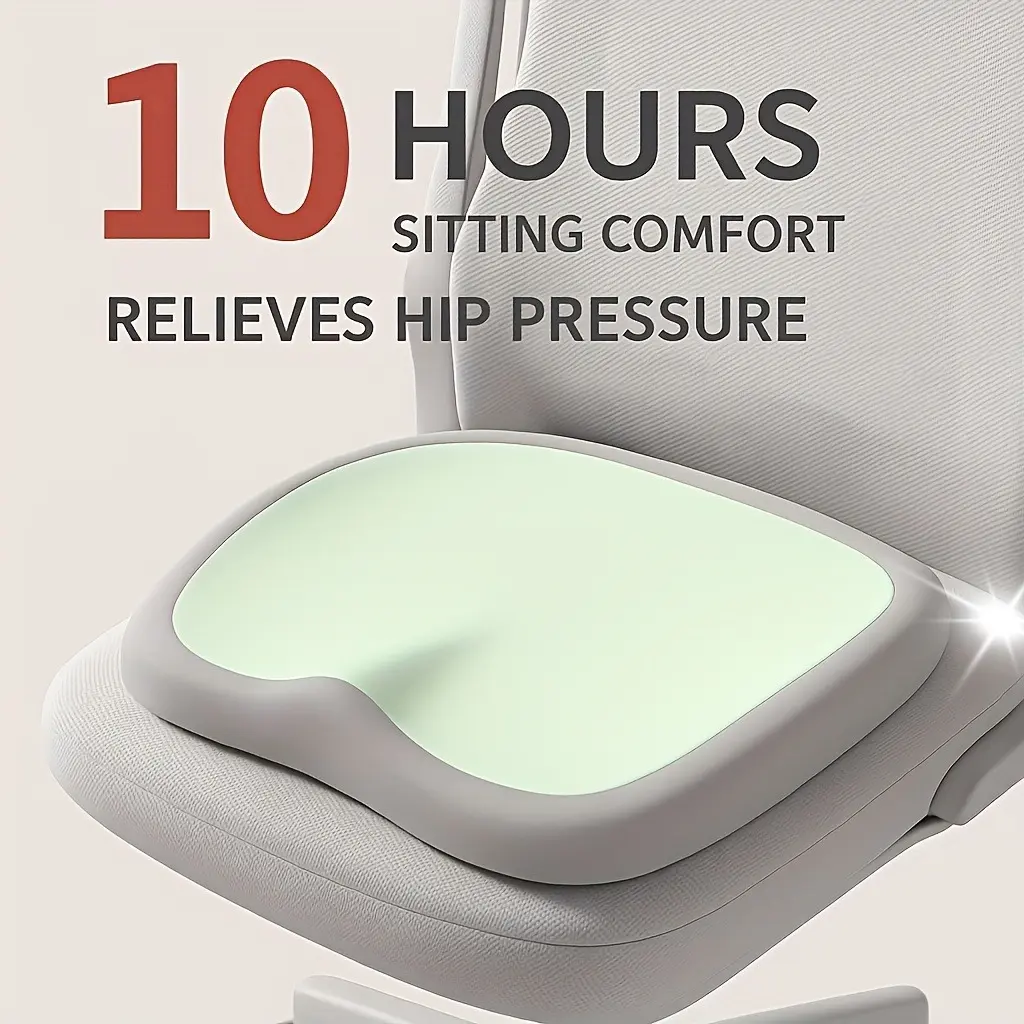 Orthopedic Memory Foam Chair Cushion for Prolonged Sitting – Adjustable Hip & Lower Back Support Pad – Portable Pressure Relief Seat for Office Chair, Car, Home & Travel