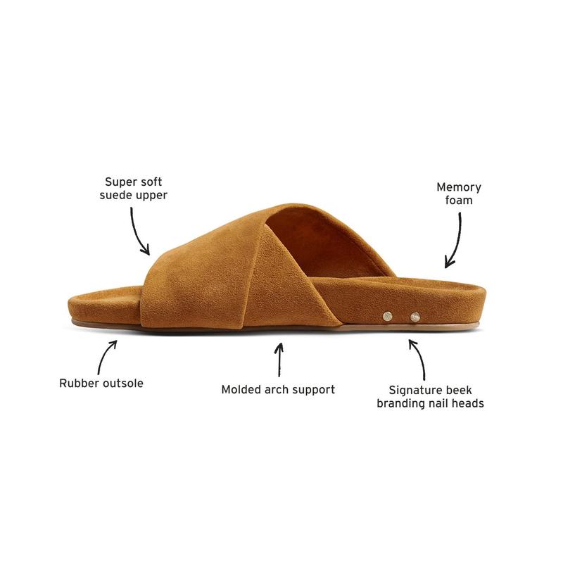 beek KEA Suede Slide Sandals - Ivy Women's Summer Walking Shoes with Memory Foam Footbed & Rubber Outsole for Enhanced Grip