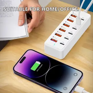 12-Port USB Charger HUB, USB Ports, 6usb + 6type-C/PD, Compact Multi-Port Charging Station, Ideal for Smartphones, Tablets, Laptops, PD Devices, USB Hubs