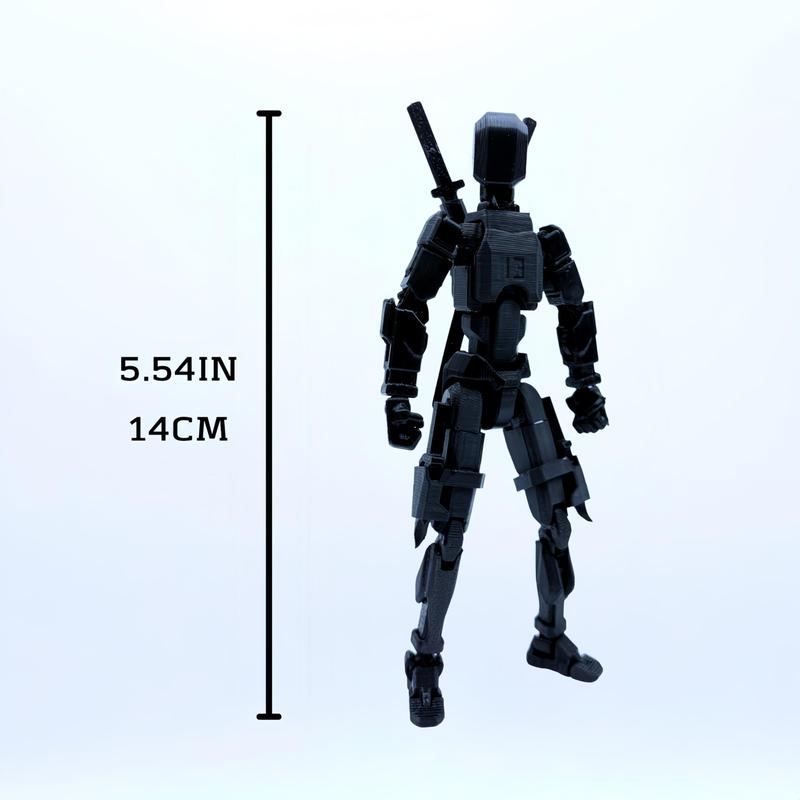 Assembed 3D Printed 5.54'' Stick 13 Action Figure, Multi-Jointed Titan13, Articulated T13 Desktop Decoration,12 in 1 d13 Accessories Best Birthday Festival Gift