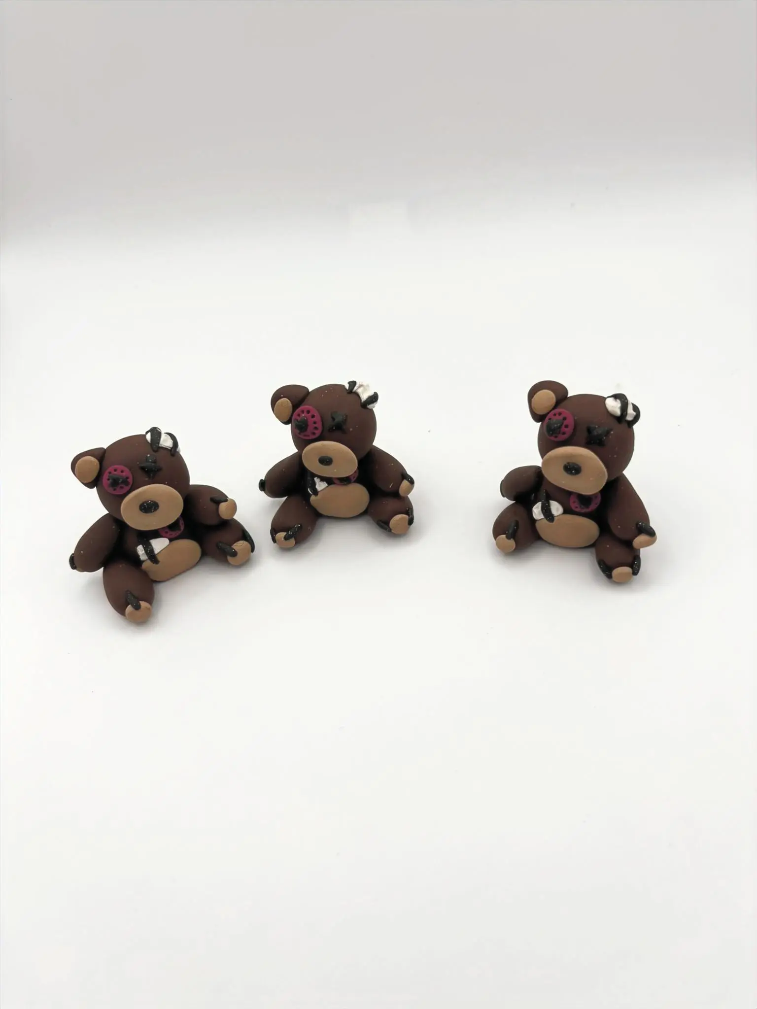 Patched Up Pals Teddy Bear Perfectly Imperfect Polymer Clay Critter