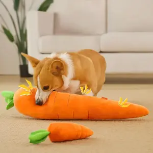 Dog Toy Pet Carrot Plush Toy Vegetable Chew Toy with Sound for Small Medium Dogs Bite-resistant Pet Chew for Dogs