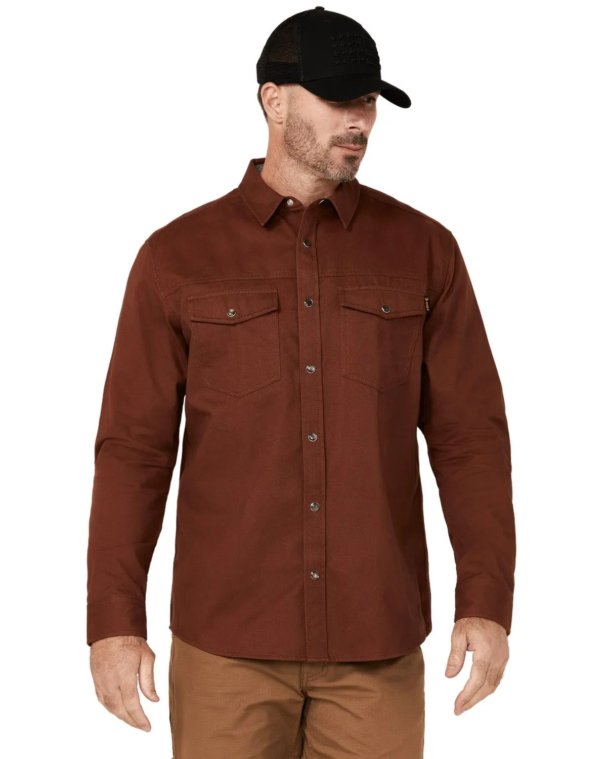 Hawx Men's Men'S All Out Solid Long Sleeve Pearl Snap Western Work Shirt - Hxsp24w51-Mhgy-Big