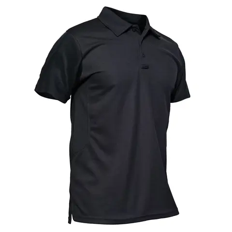 MAGCOMSEN Men's Quick Dry Pique Jersey Polo Shirt - Short Sleeve Tactical Button Top, Breathable Basic with Penready Pockets, Fitted for Golf, Hiking, Everyday Wear