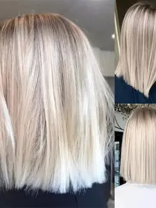 14 Inch Straight Hair 100% Human Hair Soft Highlight Blond Wig 13x4, Hair Density 150, Pre-Cut Baby Hair Lace Front, Women Daily Wear