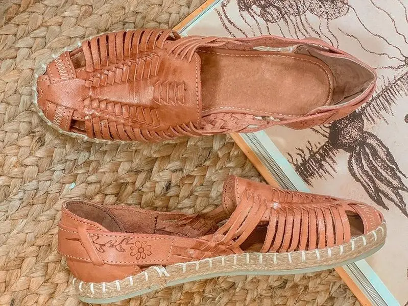 Mexican Shoes Women - Huaraches Mexicanos Para Mujer - Mexican Huaraches For Women - Slip On Nude Huaraches- Vacation Shoes