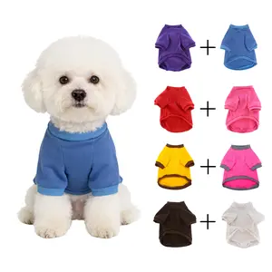 2-Piece Set Simple Round-Neck Pet Sweatshirt For Small middle Dogs & Cats Home Lounge Wear in Multiple Colors