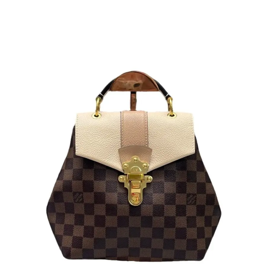 Pre-owned Louis Vuitton Canvas Backpacks Clapton Backpack Damier Ebene Brown Beige (sa091326c4r) [Shanghai]