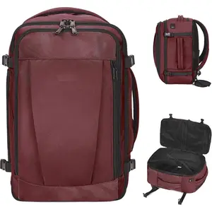 Travel Backpack 18x14x8 Spirit Airlines Personal Item Bag Carry  Backpack 13 Pockets Large Work Casual Daypack for men Airline Approved  Gym Backpack with  Port, Red