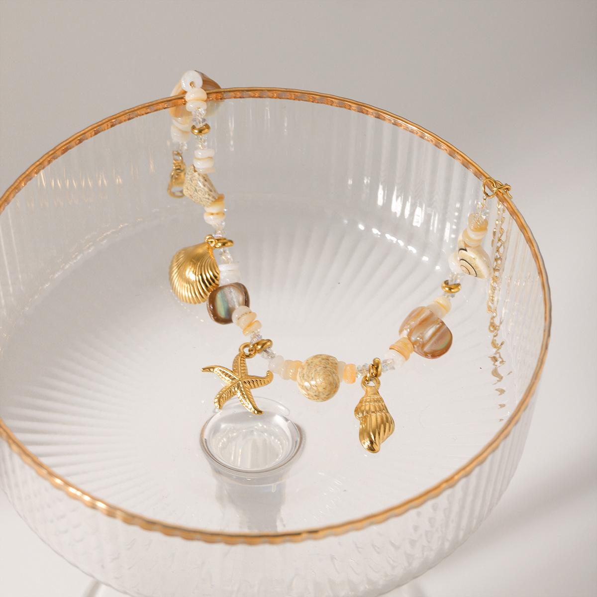 Stainless Steel Conch Starfish Shell Bracelet for Women HCB20213 HCN40398 Electroplated Ins Style Geometry Jewelry