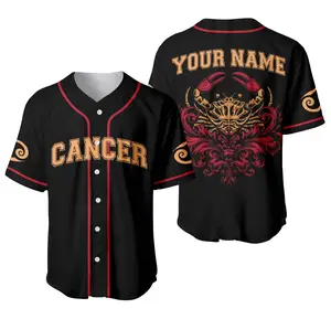 Custom Cancer Zodiac Baseball Jersey Shirt, Cancer Horoscope Shirt, Cancer Astrology Shirt, Cancer Sign Shirt, Zodiac Shirt