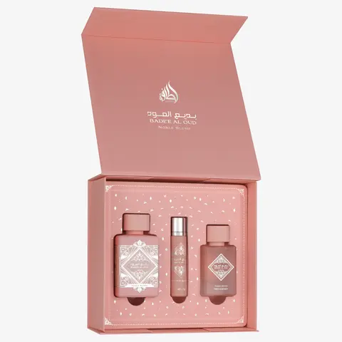 Lattafa Badee Al Oud Noble Blush 3 pcs Giftset EDP 100ml + 20ml EDP + Hair Mist 50ml