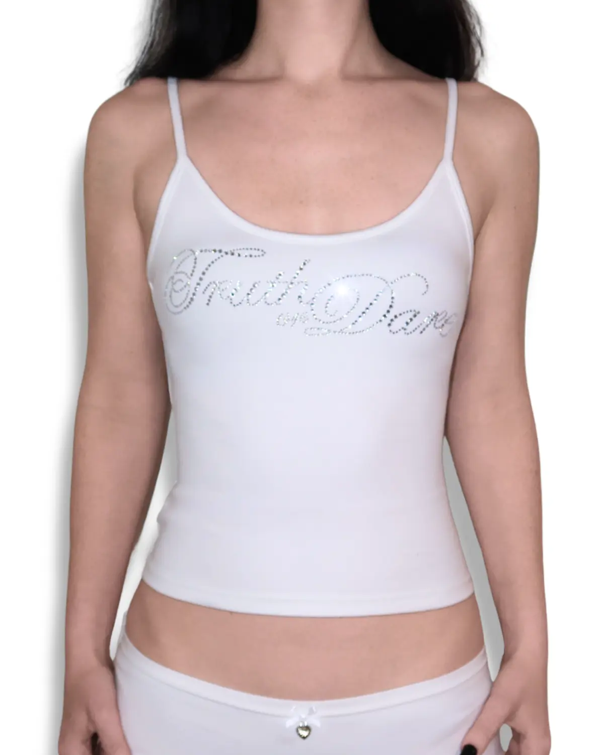 Classic White Rhinestone Logo Tank