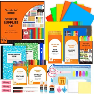 Art 102 PCS Back to School Supplies Kit, School Supply Box for Grades K-5, School Supplies for Kids and Students, Including Pencils, Pens, Markers, Erasers, Notebooks, Folders and More