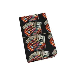 DippedWicks Girl Hustle Gift Wrap – Luxury Black Wrapping Paper, Premium Candle Gift Wrap for Small Gifts, Holidays & Birthdays Decor Ornaments Decoration