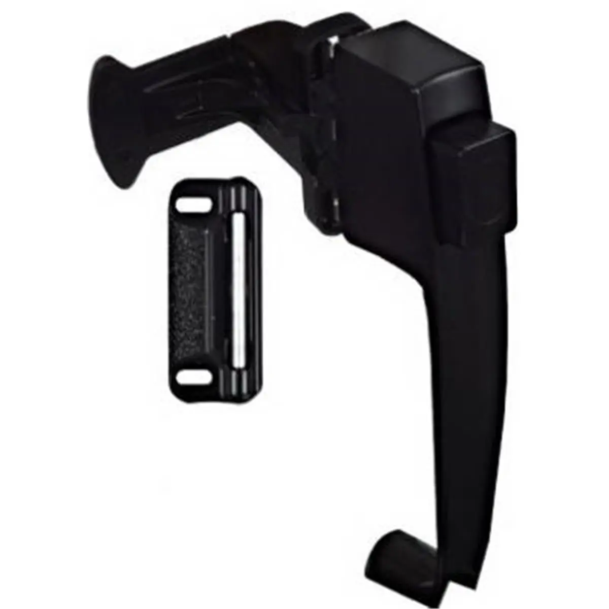 N178-350 Satin Black Push Button Door Latch