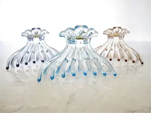 Clear transparent blue gray brown hair claw clip for medium fine hair