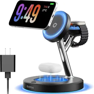 New 3 in 1 Charging Station for Apple Compatible with Magsafe Charger Stand for iPhone 17 16 15 14 13 12 Wireless Charging Station for AirPods Wireless Charger for iWatch Series 100w fast