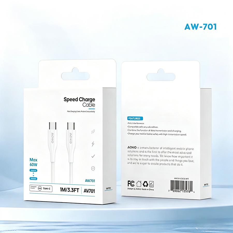 60W USB‑C to USB‑C fast charging cable, PD fast charge and data sync, durable soft TPE, tangle‑free and bend‑resistant, 3.3 ft cord for iPhone 17/16/15, Samsung, Pixel, iPad Pro, MacBook, Switch