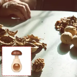 Natural Wood Nut Cracker Mushroom Nutcrackers for Daily Use Walnuts Cracking Tool