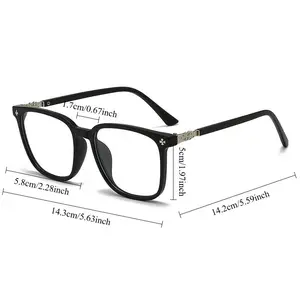 Solid Color Eyeglasses, Trendy Full Rim Eyeglasses for Women & Men, Fashion Eyeglasses for Work, Daily Clothing Decor, Perfect for Student Daily Use