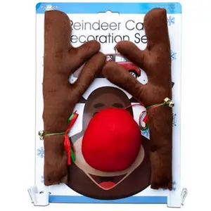 Courier Cool Car Antlers. Rudolph the Red Nose Reindeer decoration set for any car. Universal Compatibility.