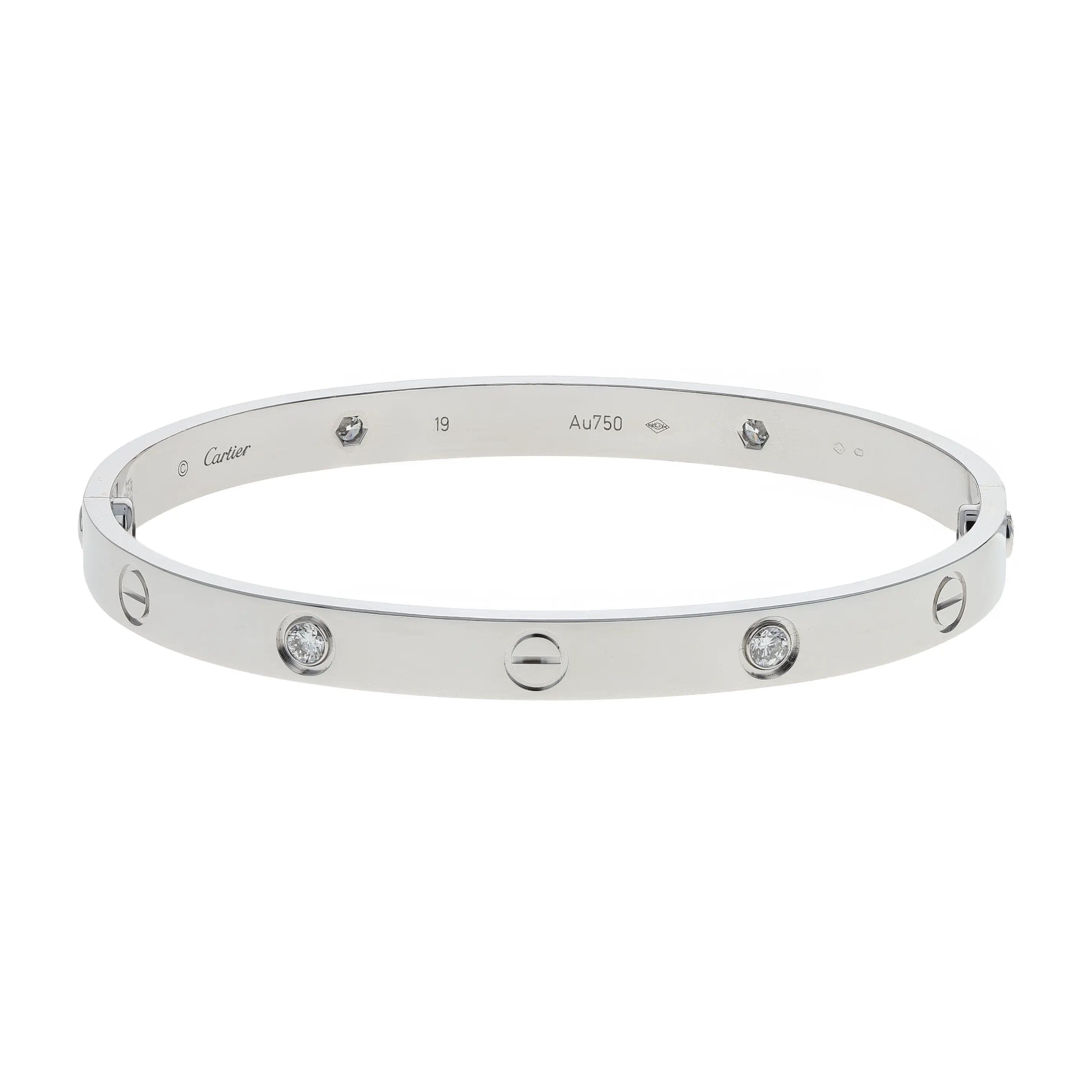 Pre-owned Cartier Love Bangle Bracelet Size 19