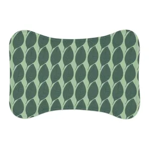 Green Leaf Pattern Pet Feeding Mat | Non-Slip Dog Cat Placemat
