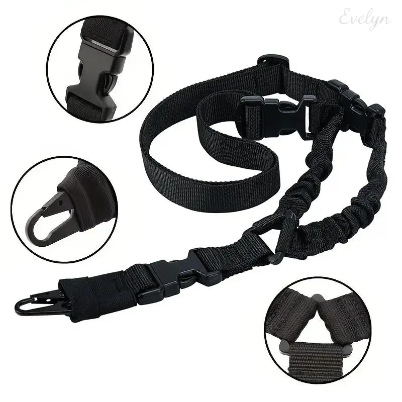 2-Point Tactical Sling with Elastic Strap, Adjustable for a Secure Fit - Customizable Gear for Hunters and Outdoor Sports, Shooting, Two-Point