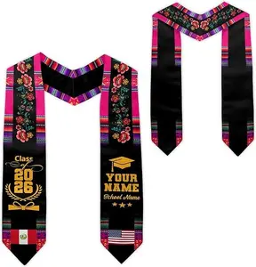 Custom Peruvians American Flag Graduation Sash 2026, Peru Graduation Stole