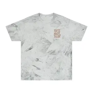 Faith Over Fear T-Shirt | Marble Tie Dye Text Graphic