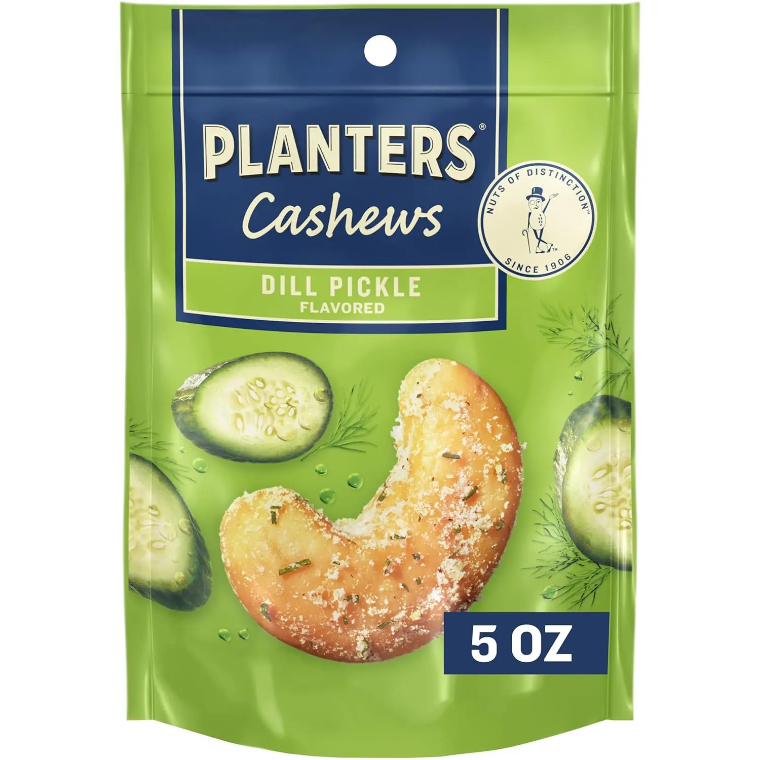 Cashews Dill Pickle - Trail Mix Snack Packs - Snacks with Dill Pickle, Snack Pack, Party Trail Mix, 5 Oz Bag, Pack of 1
