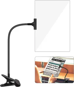 5X Magnifying Glass with Clip, 10x6 inch Large Page Magnifier with Clamp Adjustable Flexible Gooseneck,Clip on Magnifying Glass for Daily Hobbies,Reading,Crafts,Drawing, Painting