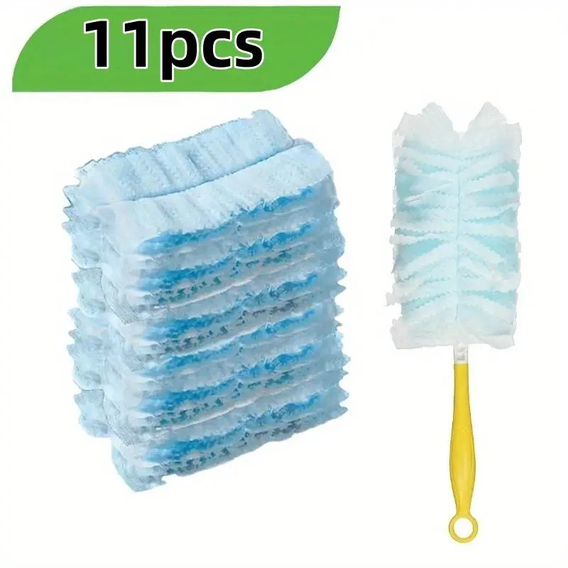 11-Piece Dust Cleaning Set for Desk & Car Interior, Includes Brush & 10 Replacement Heads, Ideal for Home Office Use, Home Cleaning Products