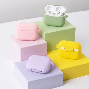 Silicone Case for AirPods Pro 3rd Generation, with Hook, Comfortable Touch, Cute Solid Color Protective Cover, Durable Silicone Material, Protection, Headphone