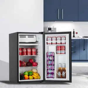 Garvee Mini Refrigerator with Freezer – 3.2 Cu.Ft Single Door Compact Fridge, Energy Efficient, Adjustable Thermostat, Removable Glass Shelves, Quiet for Bedroom, Dorm, Office, Apartment