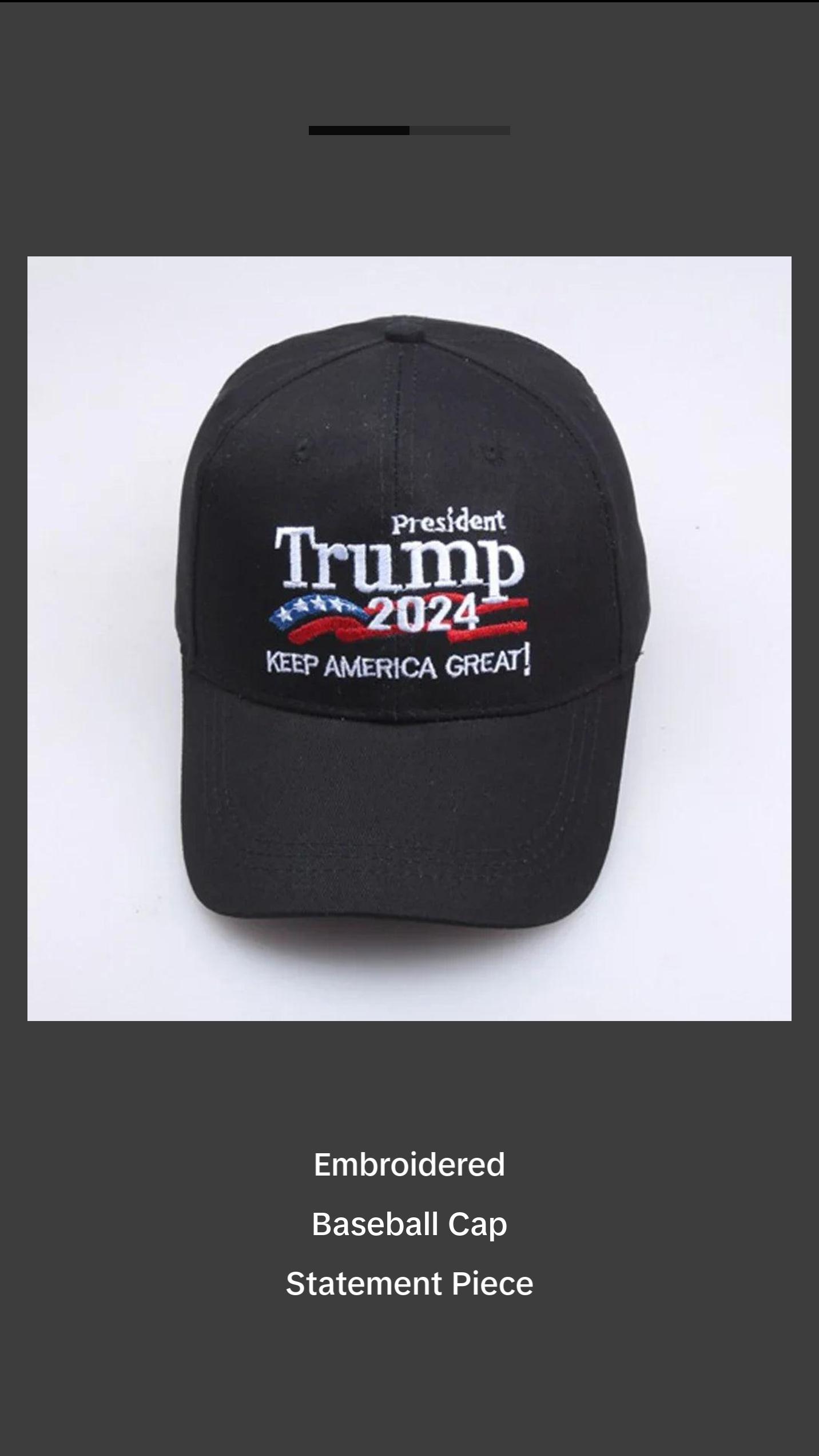 Keep America Great 2024 - Embroidered Trump Baseball Cap
