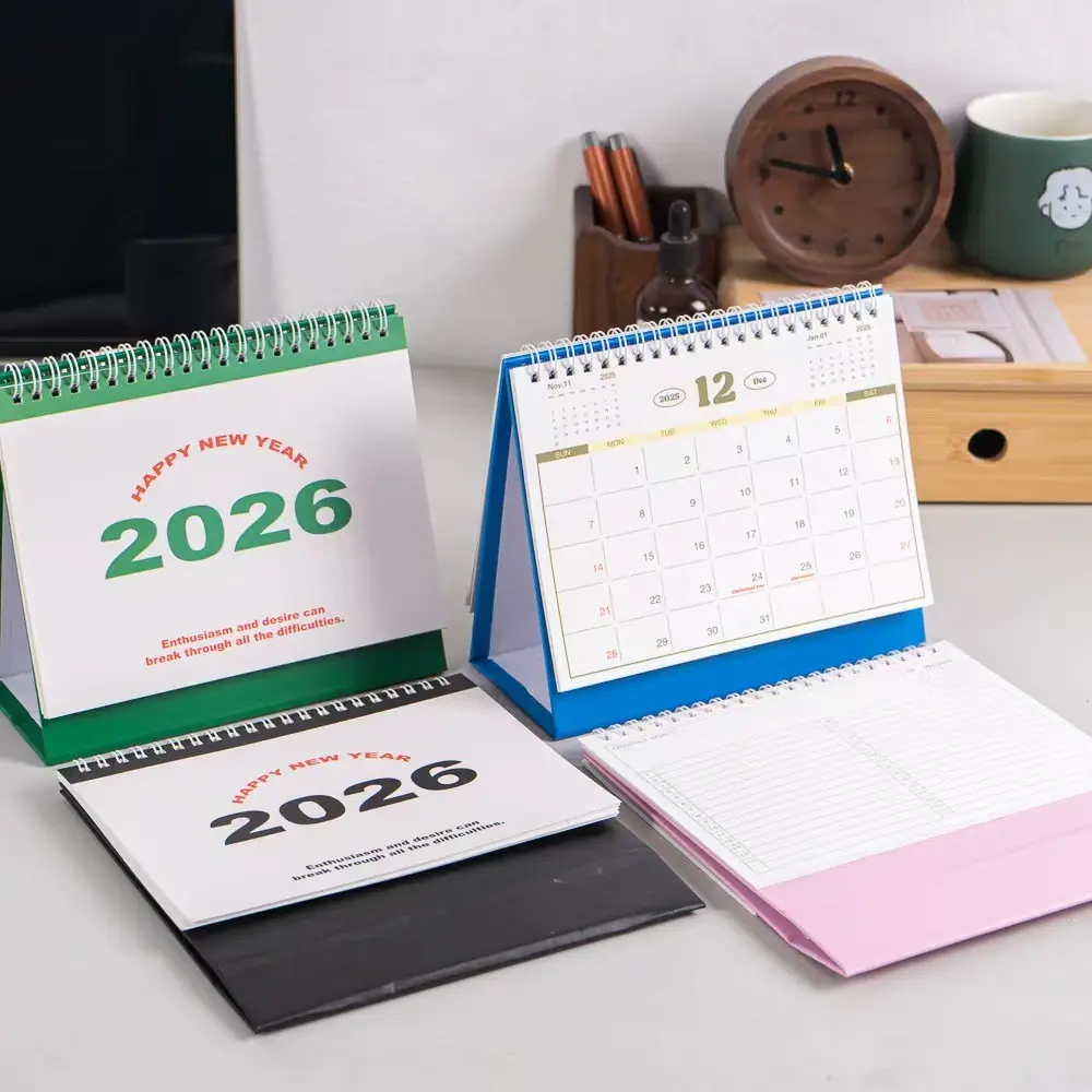 2026 New Gradient Color Desk Calendar, Office Organizer, Aesthetic Office Supplies, Small Fresh Desktop Reminder Calendar Decoration, High-Aesthetic Design, Space-Saving Planner, Calendar Display