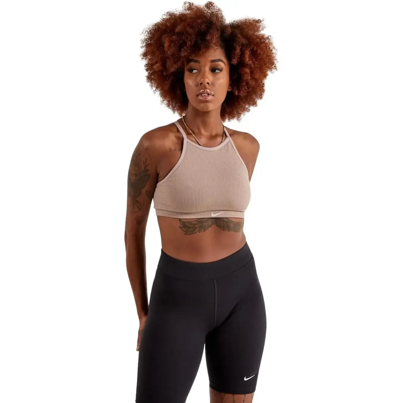 Nike Women' Indy Seamless Ribbed Non-Padded Sports Bra