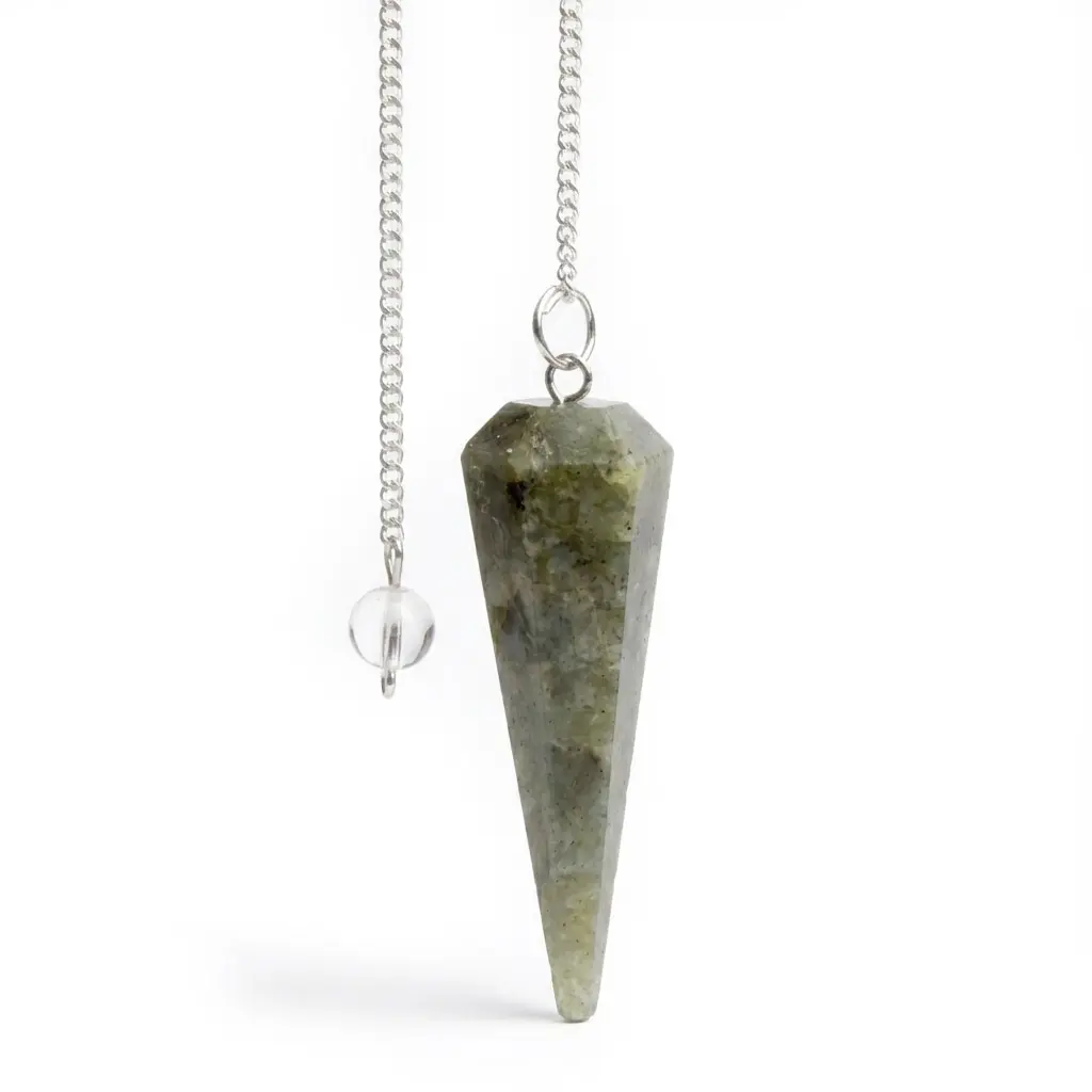Labradorite Pendulum 6-Sided Iridescent Crystal Divination Tool