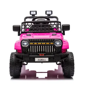 GARVEE 12V Electric Ride On Vehicle for Toddlers with Remote Control, 4-Wheel Suspension, Battery Display, LED Lights, and Music in Rose Red - Suitable for Boys and Girls