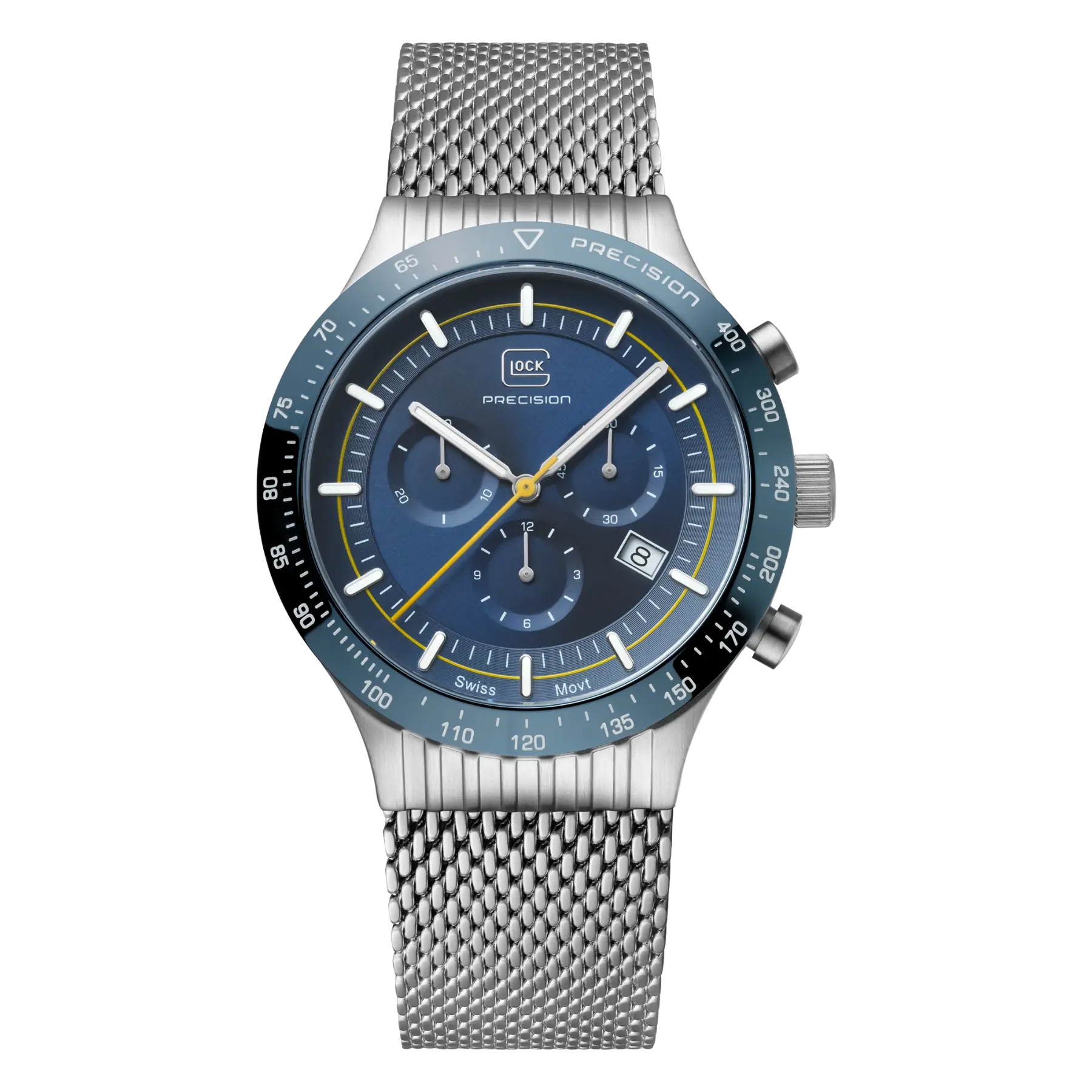 GLOCK Watch Super Sale - Stainless Steel Blue Face Precision Watch (GW-34-3-24)