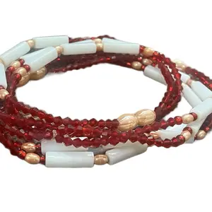Veil and Vibe African Waist Beads Elastic Multi Colored Belly Chain