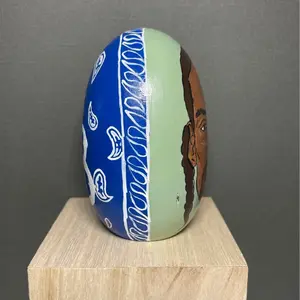 Custom painted wooden egg